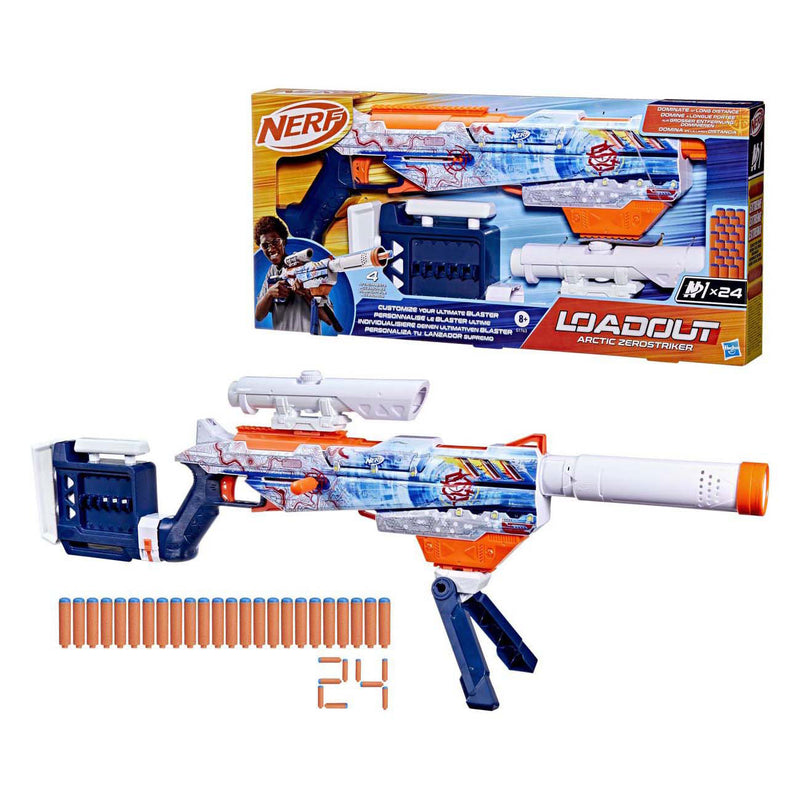 Load image into Gallery viewer, Nerf loadout arctic zerostriker blaster en 24 n1-darts
