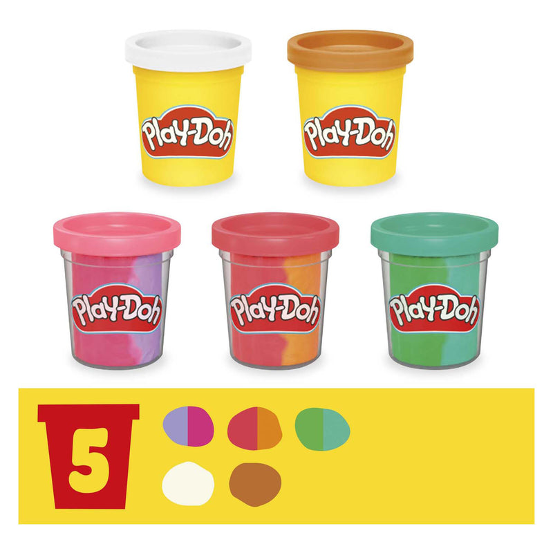 Load image into Gallery viewer, Play-doh regenboog softijs speelset - 5 kleipotjes

