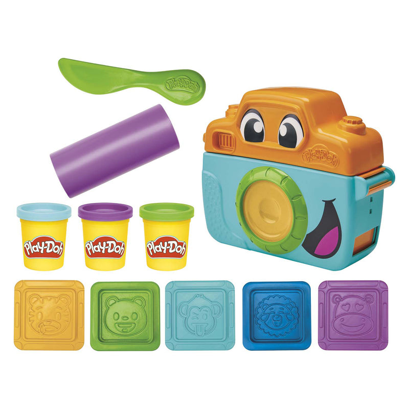 Load image into Gallery viewer, Play-doh fotoplezier voor beginners speelset - boetseerklei - speelgoedcamera - 3 potjes - knutselen voor kinderen
