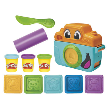 Play-doh fotoplezier voor beginners speelset - boetseerklei - speelgoedcamera - 3 potjes - knutselen voor kinderen