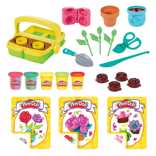 Play-doh bloeiende bloemen speelset - boetseerklei - inclusief 5 potjes
