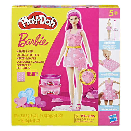 Play-doh barbie hartjes en haar - 2 kleipotjes