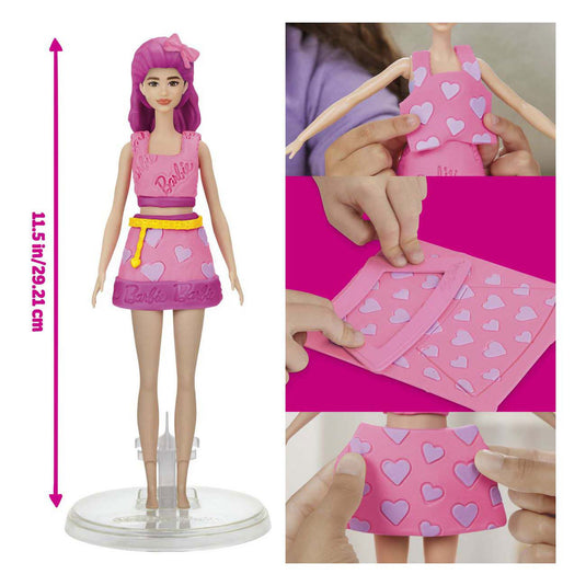Play-doh -set barbiepop hartjes en haar - boetseerklei