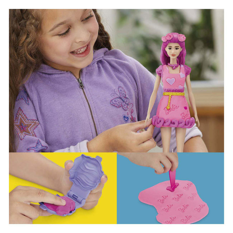 Load image into Gallery viewer, Play-doh -set barbiepop hartjes en haar - boetseerklei
