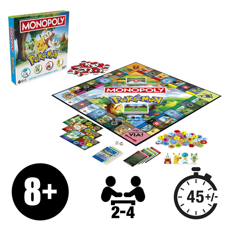 Load image into Gallery viewer, Monopoly édition pokémon, jeu de plateau pour enfants et fans de pokémon, jeux familiaux, à partir de 8 ans
