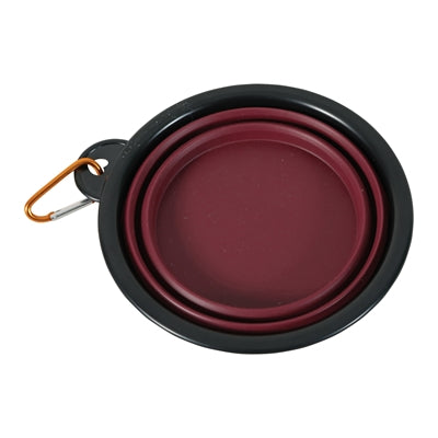 Load image into Gallery viewer, Zolux bvk voerbak opvouwbaar siliconen rood
