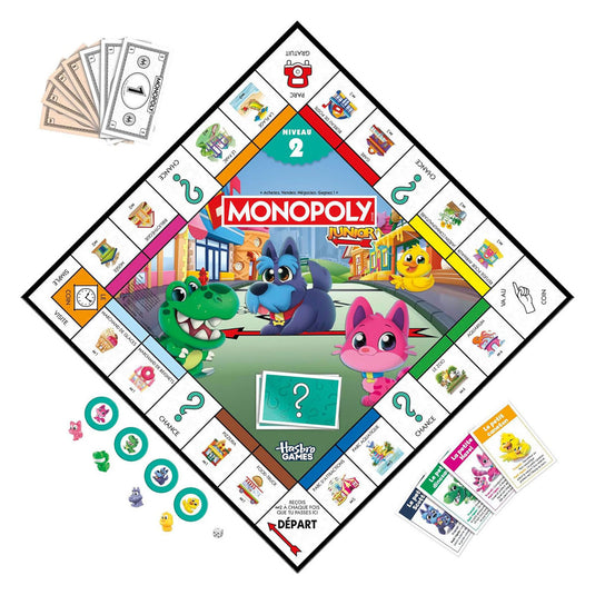Monopoly junior-bordspel - 2 spellen in 1 - fransie editie