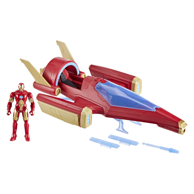 Load image into Gallery viewer, Marvel avengers iron man-schip met 1 beeldje - van 10 cm - leeftijd 4
