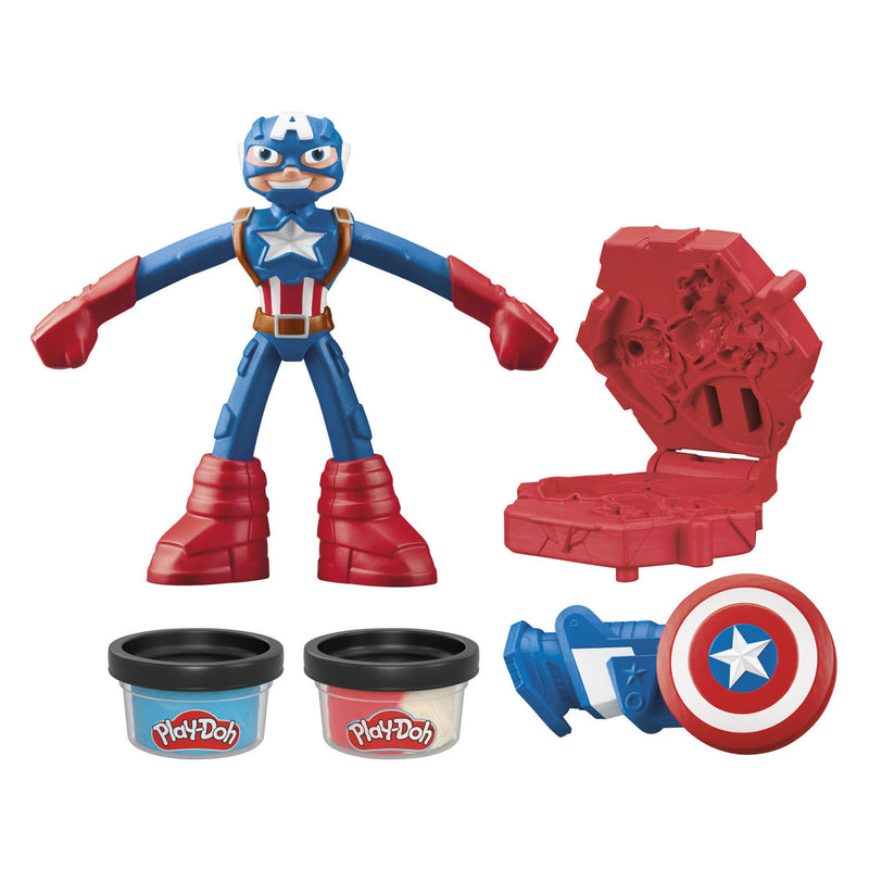 Load image into Gallery viewer, Play-doh marvel captain america stempelschild - boetseerklei
