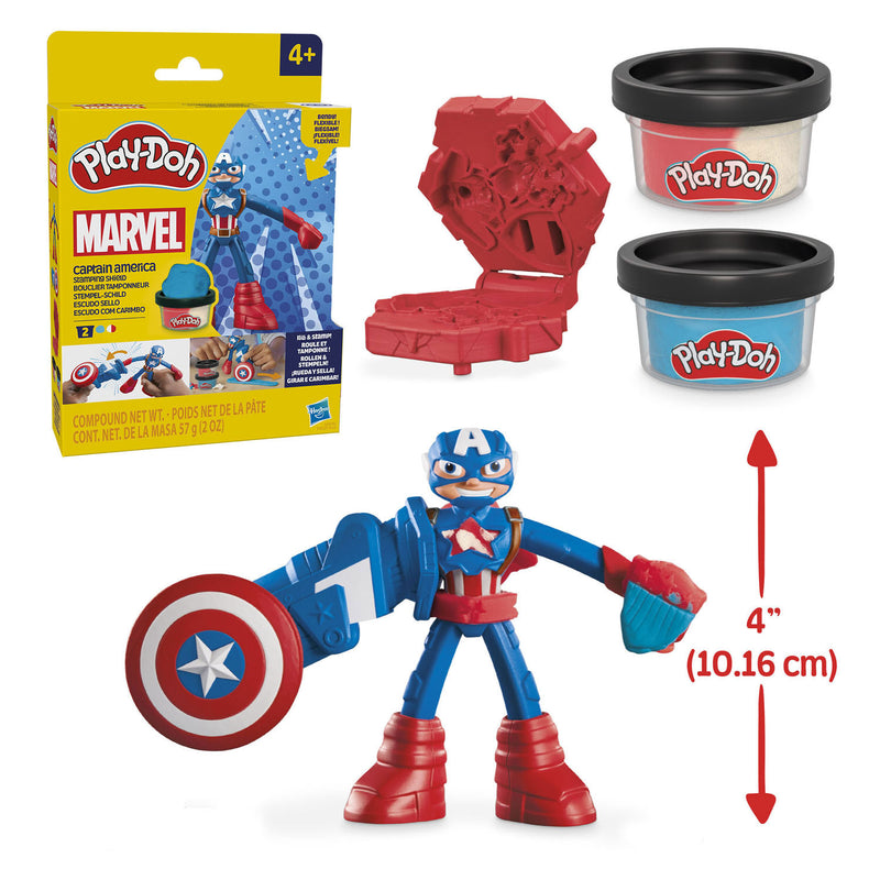 Load image into Gallery viewer, Play-doh marvel captain america stempelschild - boetseerklei

