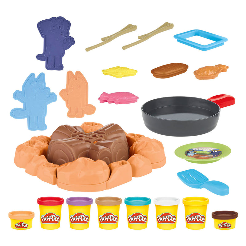Load image into Gallery viewer, Play-doh bluey gaat kamperen speel set - 6 kleipotjes

