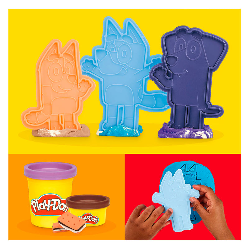 Load image into Gallery viewer, Play-doh bluey gaat kamperen speel set - 6 kleipotjes
