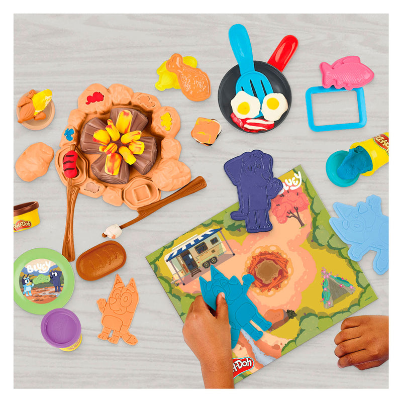 Load image into Gallery viewer, Play-doh bluey gaat kamperen speel set - 6 kleipotjes
