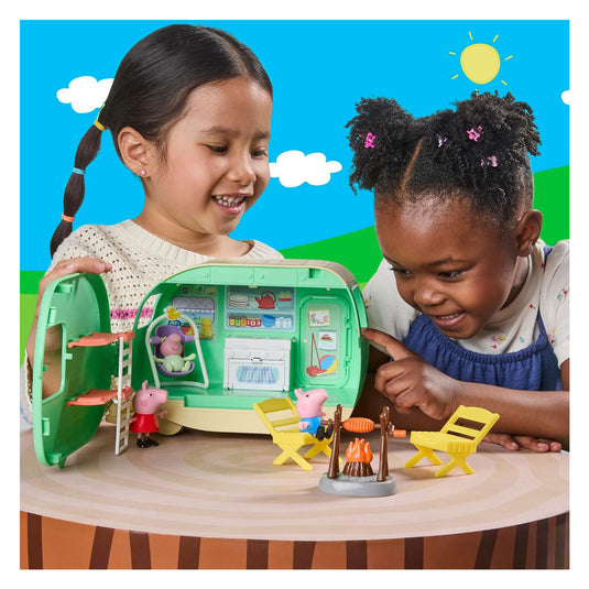 Peppa pig drie kleine biggetjes caravan - 9dlg.