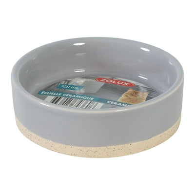 Zolux olaria voerbak keramiek grijs