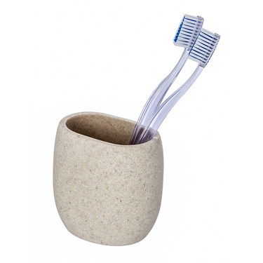 Wenko 1064992 - tandenborstelbeker puro beige | 2 stuks