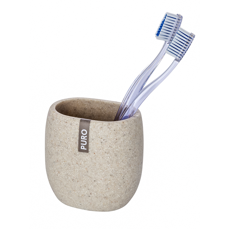 Load image into Gallery viewer, Wenko 1064992 - tandenborstelbeker puro beige | 2 stuks
