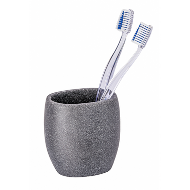 Wenko 1064942 - tandenborstelbeker puro antraciet | 2 stuks