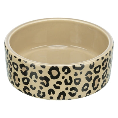 Trixie voerbak drinkbak leo kat keramiek panterprint assorti