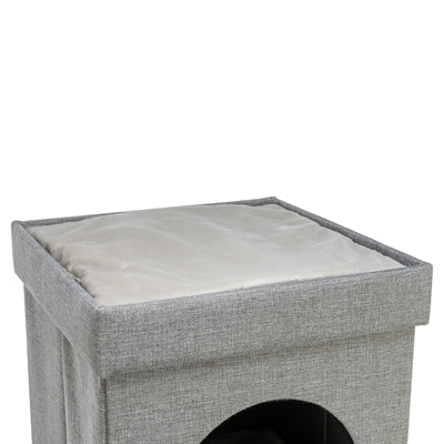 Trixie kattenmand kattenhuis kimy soft 2 verdiepingen lichtgrijs