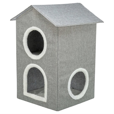 Trixie kattenmand kattenhuis nora soft 2 verdriepingen lichtgrijs