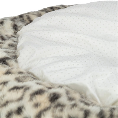 Load image into Gallery viewer, Trixie hondenmand leo soft rond pluche creme panterprint
