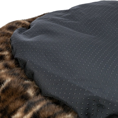 Trixie hondenmand leo soft rond pluche bruin panterprint