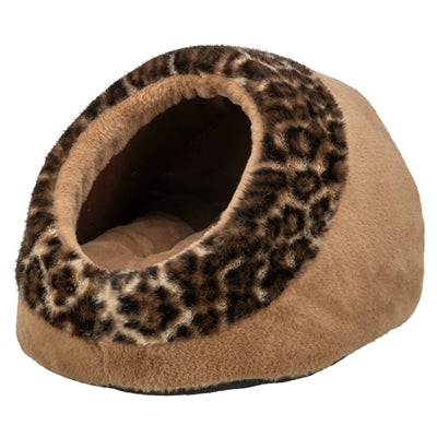 Load image into Gallery viewer, Trixie kattenmand iglo leo soft pluche bruin panterprint
