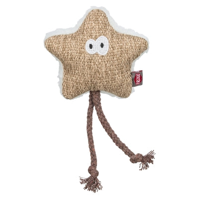 Trixie ster stof pluche met kattenkruid catnip wit beige