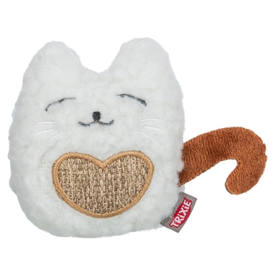 Trixie kat stof pluche met kattenkruid catnip wit beige