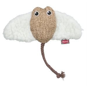Trixie rog stof pluche met kattenkruid catnip wit beige