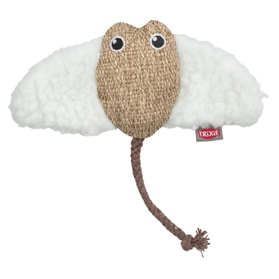 Trixie rog stof pluche met kattenkruid catnip wit beige