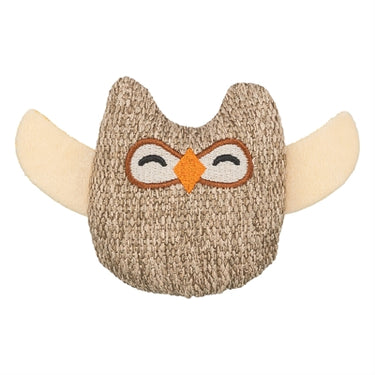 Trixie uil stof pluche met kattenkruid catnip beige