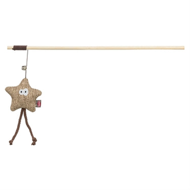 Trixie kattenhengel ster hout pluche met kattenkruid catnip