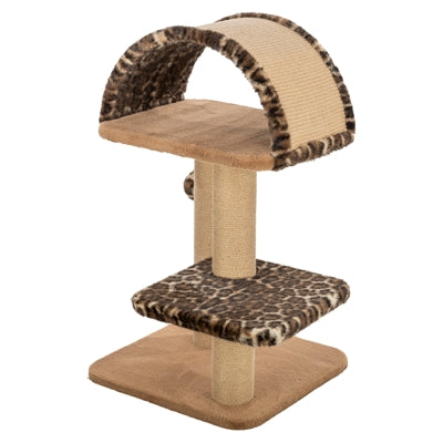 Trixie krabpaal leo panterprint ligplaats met boog bruin