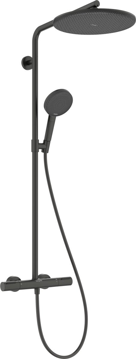 Hansgrohe raindance alive s puro - showerpipe - ecostat thermostaat - 300mm maat - 1 straalfunctie - brushed black chrome