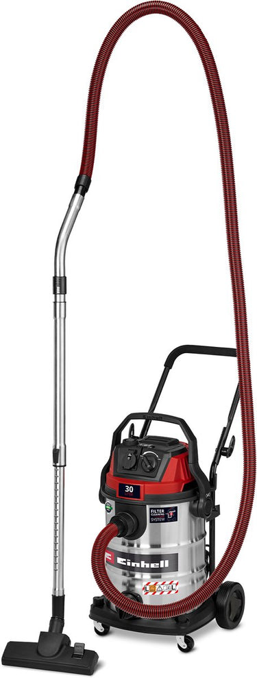Einhell elektrische nat- droogzuiger te-vc 3080 sacl - 1150 w - 220 mbar - 30 l - 8 m actieradius - stofbeschermingklasse l - hepa-plooifilter incl. filterreinigingssysteem - automatisch stopcontact: 2000 w