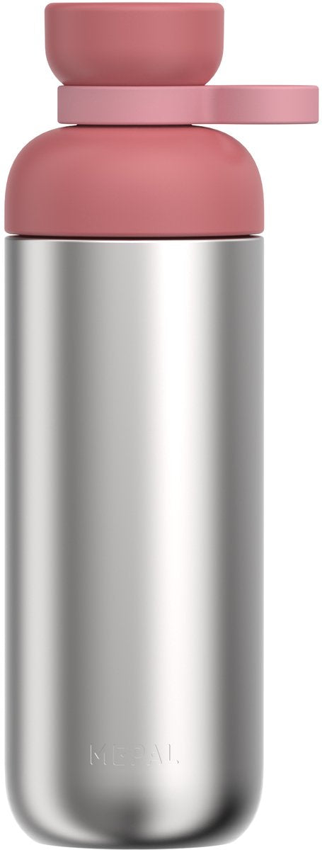 Mepal waterfles roestvrij staal vita - 700 ml - 2 openingen voor extra drinkgemak - drinkfles rvs - vivid mauve