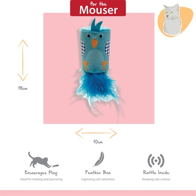 Happy pet tabby patch vogel ratel en roller blauw