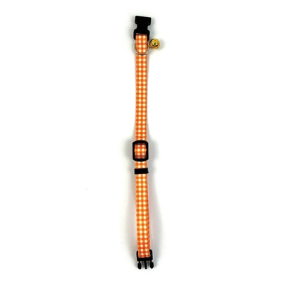 Happy pet tabby patch halsband kat ruit oranje