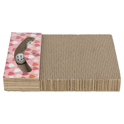 Trixie krabplank hartjes met ballen rechthoekig karton zalm