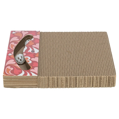 Trixie krabplank hartjes met ballen rechthoekig karton rood