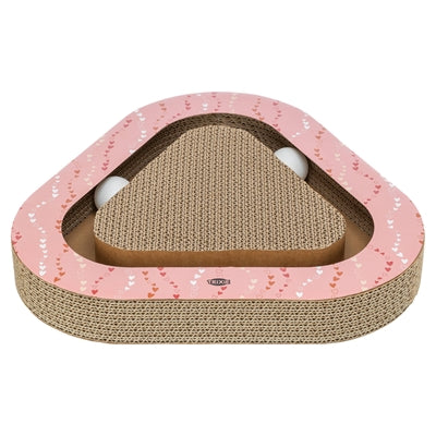 Trixie krabplank hartjes met ballen driehoekig karton zalm