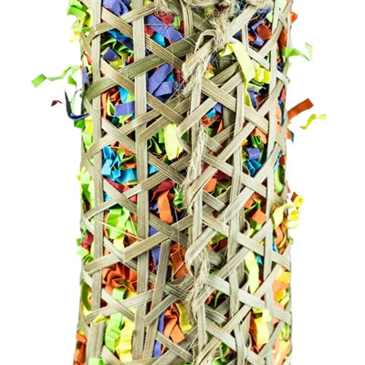 Load image into Gallery viewer, Back zoo nature parakeet woven bamboo pouch
