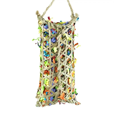 Load image into Gallery viewer, Back zoo nature parakeet woven bamboo pouch

