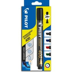 Pilot permanent marker 400 beitelvormige punt assorti pak 4 stuks