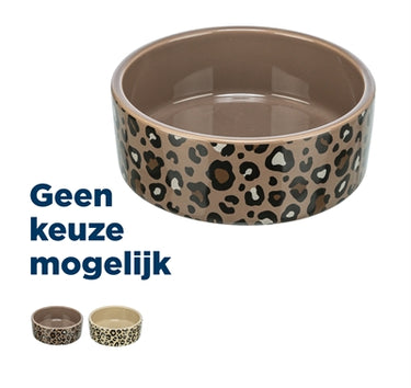 Trixie voerbak drinkbak leo keramiek panterprint assorti