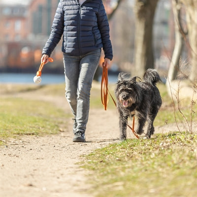 Load image into Gallery viewer, Trixie sleeplijn met rubber bekleed zonder handlus oranje
