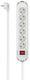 Hama stekkerdoos 6-voudig met schakelaar - wandmontage - 1,5mtr. - wit