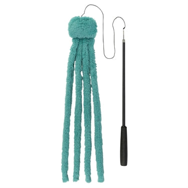 Trixie kattenhengel telescopisch grote katten met pluche octopus groen